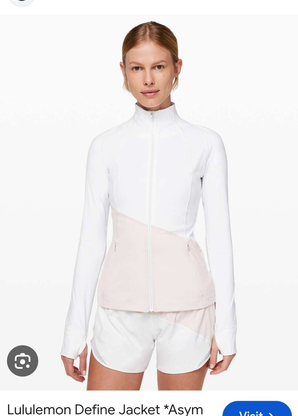 Lululemon Define Jacket Asym In White /Light Chrome Size 6